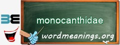 WordMeaning blackboard for monocanthidae